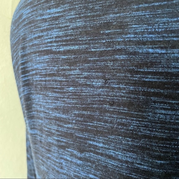 Vince Blue Long Sleeve Space Dye Mixed Media Top Size Medium - Picture 6 of 7